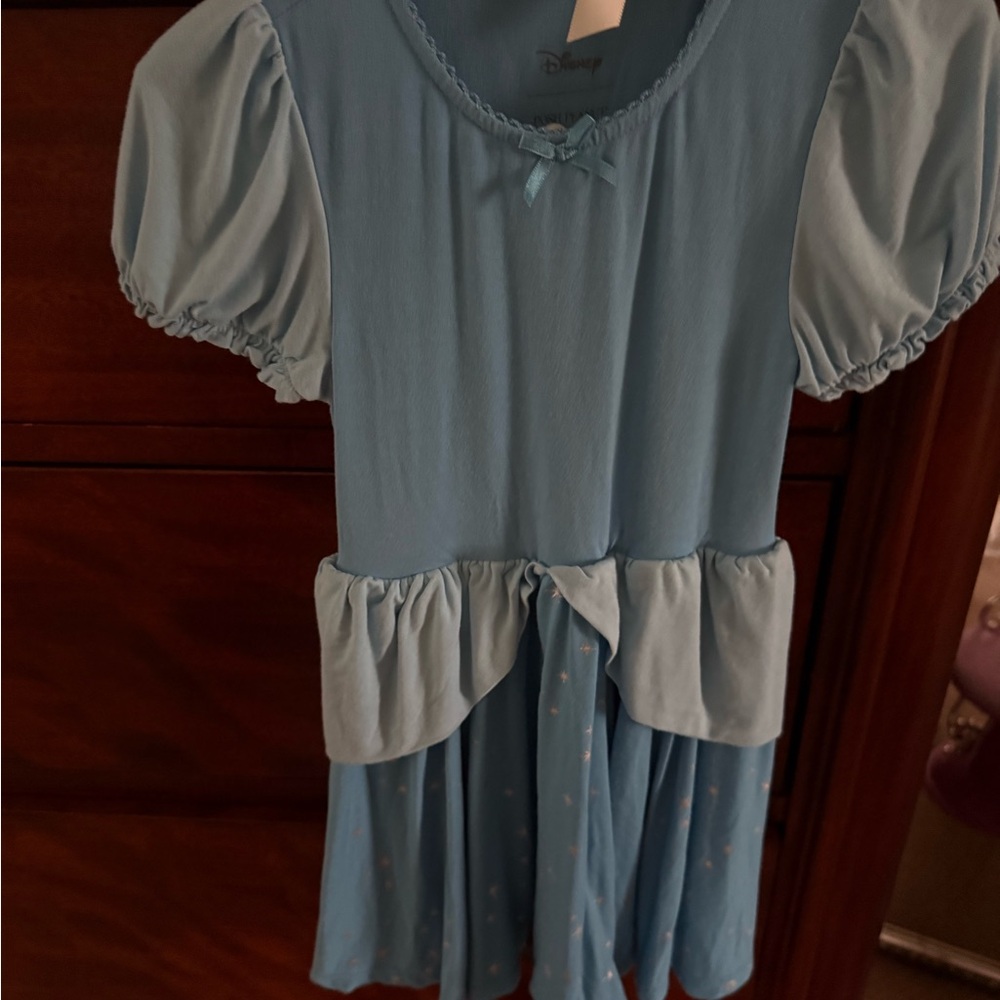 Posh Peanut Light Blue Peplum Casual Kids Dress